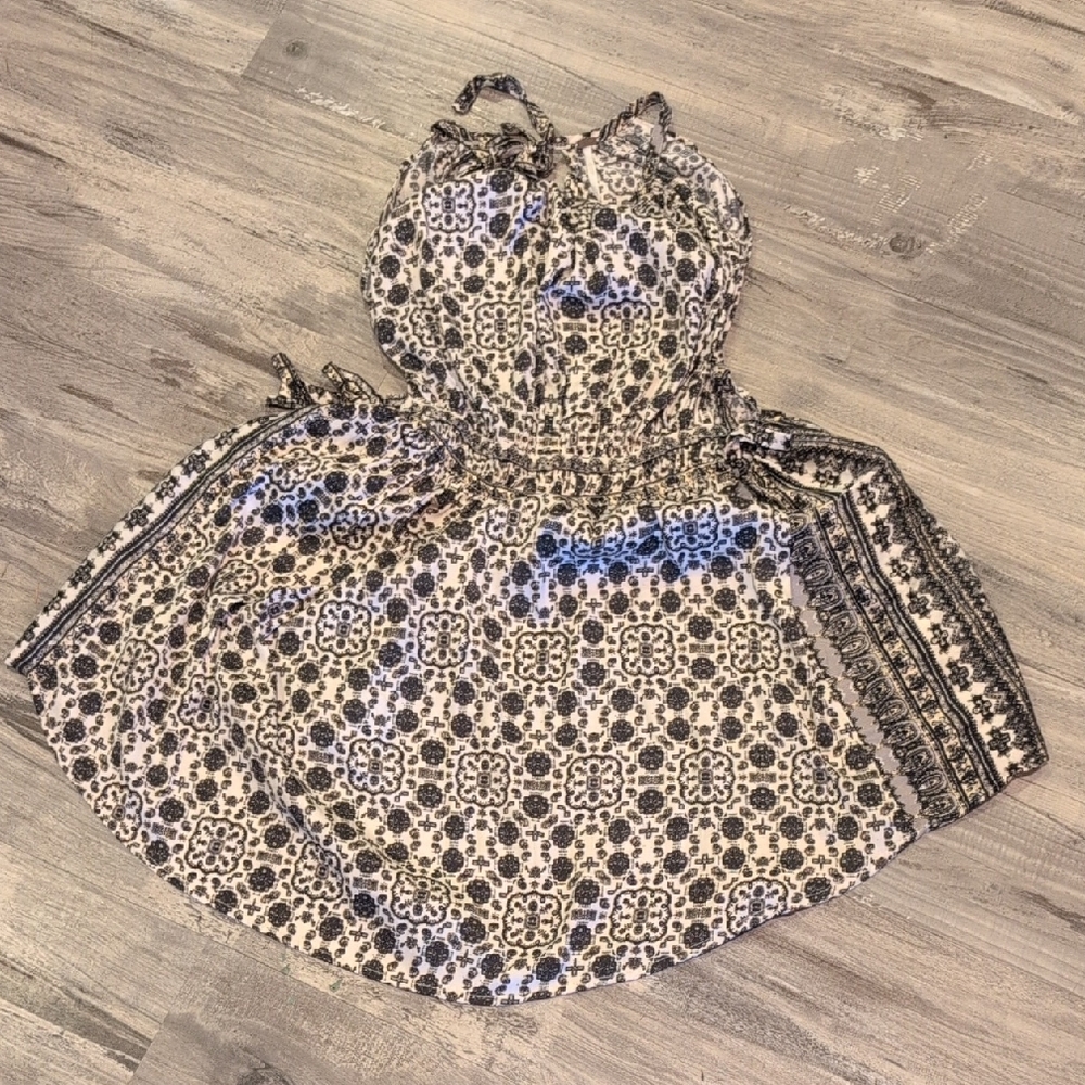 Free People Black and White Mini Dress